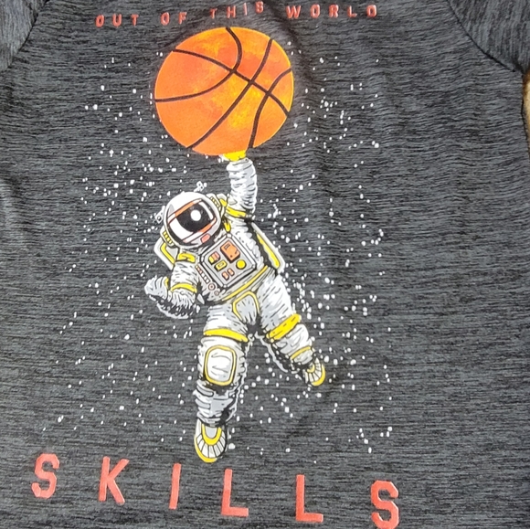 Kids Astronaut Graphic T-Shirt - Gray - Picture 2 of 4